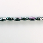 Czech Glass Pearl Bead - Freshwater Oval 8x5MM BLACK TAHITI 89031