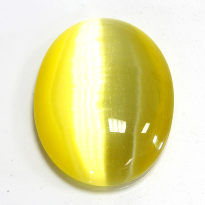 Fiber-Optic Cabochon - Oval 40x30MM CAT'S EYE YELLOW