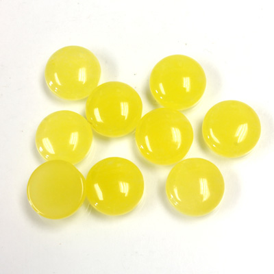 Gemstone Flat Back Cabochon - Round 09MM QUARTZ DYED #08 YELLOW