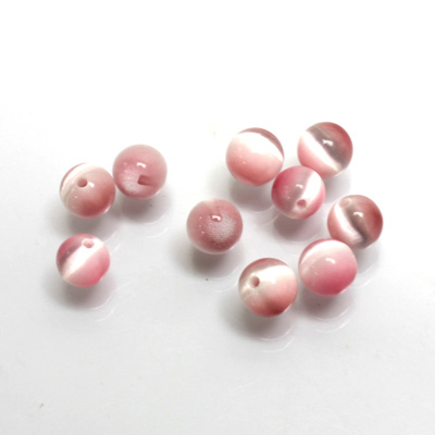 Fiber-Optic 1-Hole Ball - 06MM CAT'S EYE LT PINK