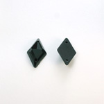 Plastic Flat Back Faceted 2-Hole Opaque Sew-On Stone - Diamond 18x11MM JET