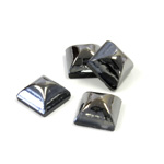 Glass High Dome Lampwork Cabochon - Square 08x8MM HEMATITE