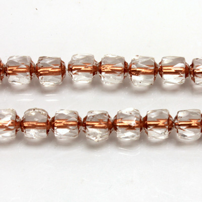 Czech Glass Fire Polish Bead - Cathedral 06MM CRYSTAL COPPER