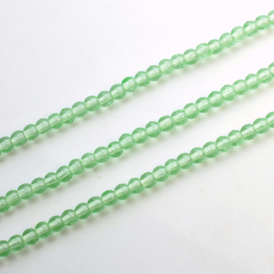 Czech Pressed Glass Bead - Smooth Round 03MM PERIDOT