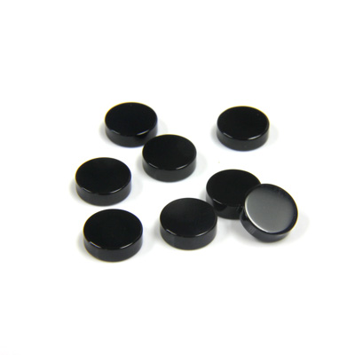 Gemstone Flat Back Flat Top Straight Side Stone - Round 06MM BLACK ONYX