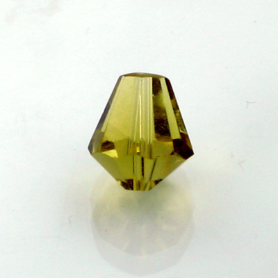 Chinese Cut Crystal Bead - Cone 10x9MM LT OLIVINE