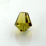 Chinese Cut Crystal Bead - Cone 06x5MM LT OLIVINE