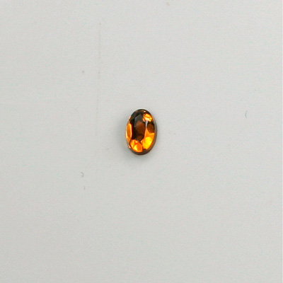 Glass Flat Back Rose Cut Faceted Foiled Stone - Oval 06x4MM TOPAZ