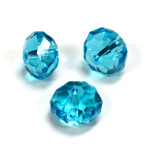 Chinese Cut Crystal Bead - Rondelle 08x10MM AQUA