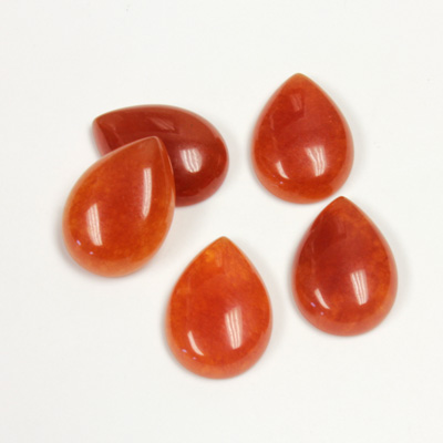 Gemstone Flat Back Cabochon - Pear 14x10MM QUARTZ DYED #20 LT CORNELIAN