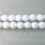 Czech Glass Fire Polish Bead - Round 08MM MOONSTONE WHITE