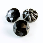 Chinese Cut Crystal Bead Button -Round 20MM JET