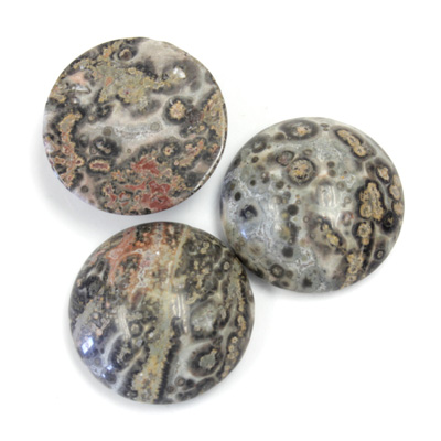 Gemstone Cabochon - Round 18MM LEOPARD SKIN AGATE