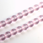 Czech Pressed Glass Bead - Smooth Round 08MM LT PINK