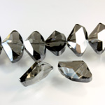 Chinese Cut Crystal Bead - Fancy 24x15MM GREY