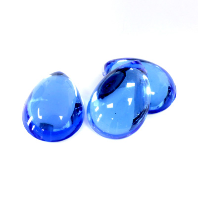 Plastic Flat Back Foiled Cabochon - Pear 18x13MM LT SAPPHIRE