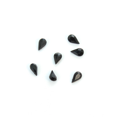 Plastic Point Back Opaque Stone - Pear 06x3MM.6 JET