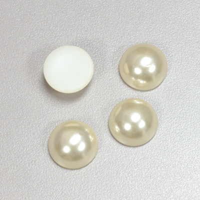 Plastic Medium Dome Pearl Cabochon - Round 13MM CREME