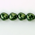 Czech Glass Pearl Bead - Potato 16x14MM HUNTER GREEN 70958