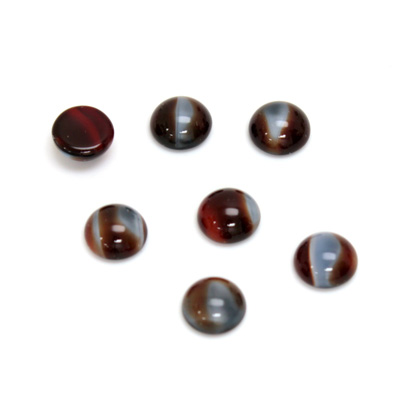 Glass Medium Dome Cabochon - Round 07MM TIGEREYE RED