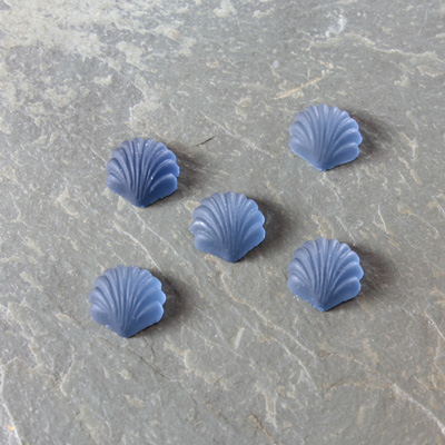 Glass Cabochon - Shell 08x7MM MATTE MONTANA Foiled