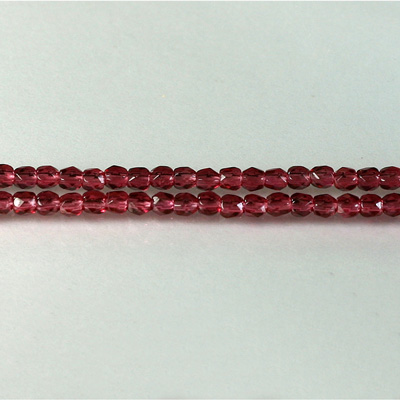 Czech Glass Fire Polish Bead - Round 03MM FUCHSIA