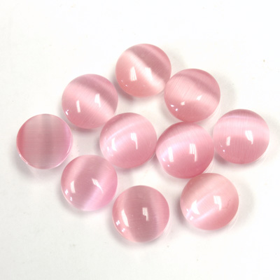 Fiber-Optic Cabochon - Round 08MM CAT'S EYE LT PINK