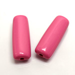 Plastic Bead - Opaque Color Smooth Tube 32x12MM BRIGHT PINK