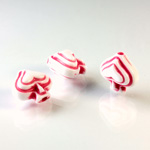 Plastic Casino Style Bead - Spades 12MM FUCHSIA on WHITE