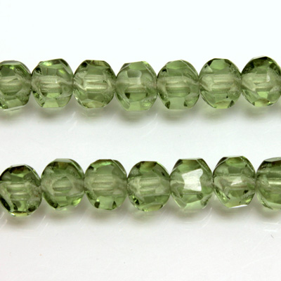 Czech Glass Fire Polished Bead - Rondelle Disc 6x5MM TURMALINE