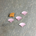 Glass Cabochon - Fan/Shell Shape 09x7MM MATTE LT AMETHYST Foiled