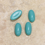 Glass Medium Dome Opaque Cabochon - Oval 14x7MM TURQUOISE