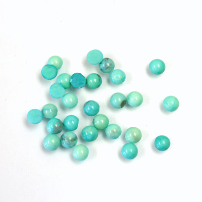 Gemstone Cabochon - Round 03MM HOWLITE DYED CHINESE TURQ