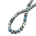 Synthetic Matrix Bead - Round 08MM SX07 BROWN-TURQUOISE