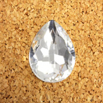 Glass Flat Back Foiled Rauten Rose - Pear 25x18MM CRYSTAL