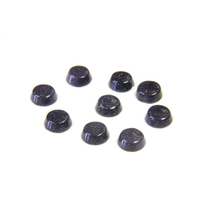 Man-made Gemstone Flat Back Single Bevel Buff Top -  Round 05MM BLUE GOLDSTONE