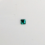 Czech Glass Flat Back Rose Cut Stone - Square 04x4MM EMERALD Foiled