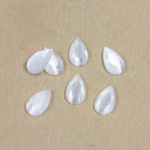 Fiber-Optic Flat Back Stone with Faceted Top and Table - Pear 10x6MM CAT'S EYE WHITE