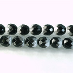 Czech Glass Fire Polish Bead - Round 08MM BLACK-WHITE 89094