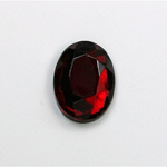 Glass Flat Back Rose Cut Faceted Foiled Stone - Oval 18x13MM RUBY