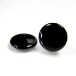 Glass Low Dome Buff Top Cabochon - Round 18MM JET