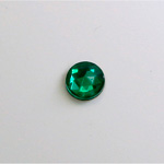 Glass Flat Back Foiled Rauten Rose - Round 09MM EMERALD