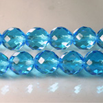 Czech Glass Fire Polish Bead - Round 12MM AQUA