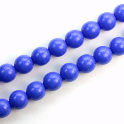 Czech Pressed Glass Bead - Smooth Round 08MM BLUE