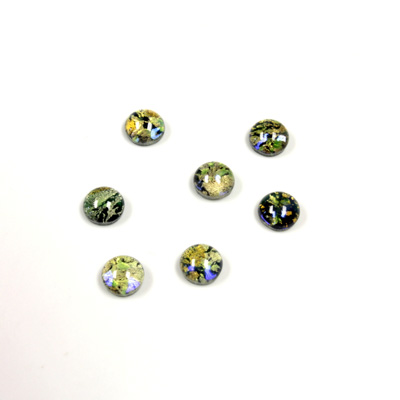 Glass Medium Dome Lampwork Cabochon - Round 05MM COLOR OPAL LIGHT GREEN (0625)