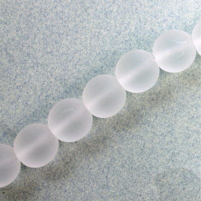 Czech Pressed Glass Bead - Smooth Round 10MM MATTE CRYSTAL