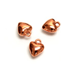 Metalized Plastic Pendant- Smooth Heart 10MM COPPER