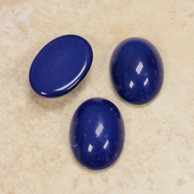 Glass Medium Dome Opaque Cabochon - Oval 18x13MM LAPIS BLUE