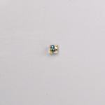 Czech Glass Flat Back Rose Cut Stone - Square 03x3MM CRYSTAL AB Foiled