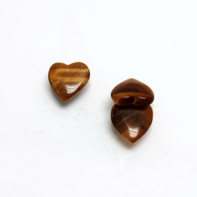 Gemstone 1-Hole Heart 10MM TIGEREYE